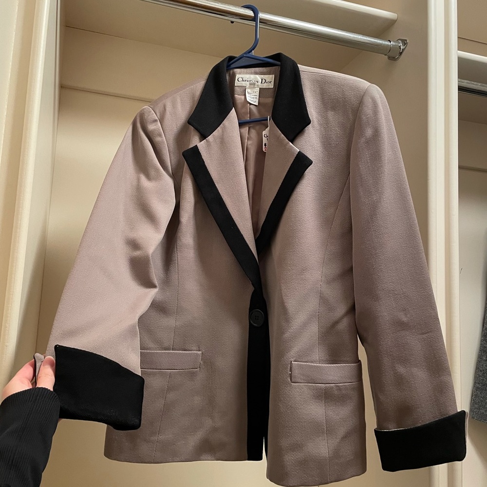 Vintage Christian Dior Tan with Black Accent Detailing